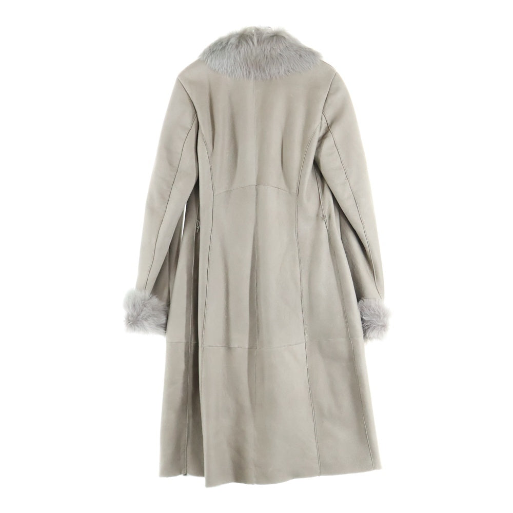 HUGO BOSS(ヒューゴボス) ベルト付ファーレザーコート ベージュ 10128620