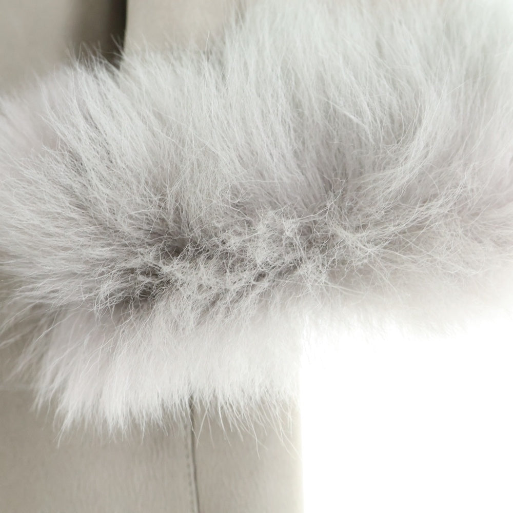 HUGO BOSS(ヒューゴボス) ベルト付ファーレザーコート ベージュ 10128620