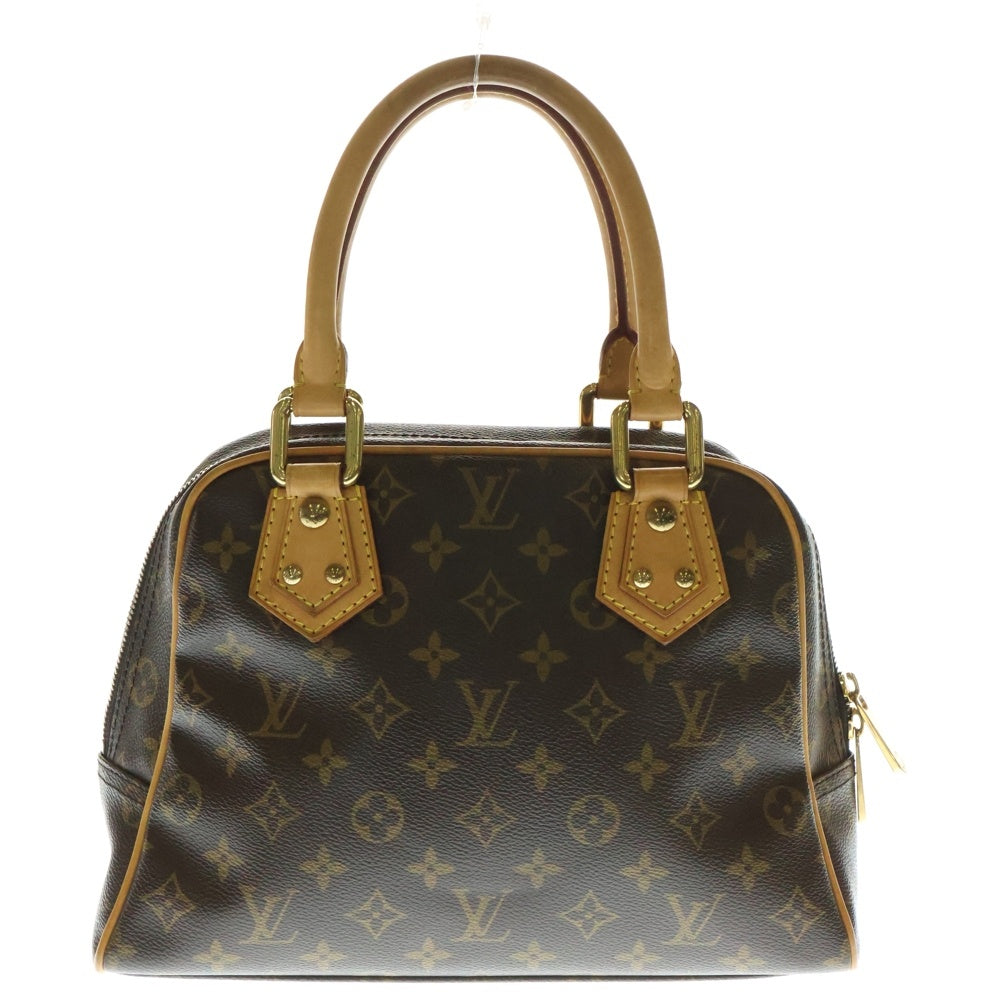 LOUIS VUITTON(ルイヴィトン) モノグラム マンハッタンPM ハンドバッグ ブラウン ゴールド金具 レザー×PVC M40026