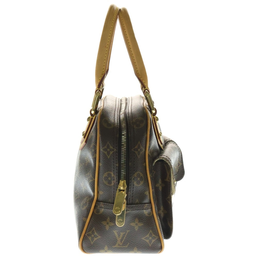 LOUIS VUITTON(ルイヴィトン) モノグラム マンハッタンPM ハンドバッグ ブラウン ゴールド金具 レザー×PVC M40026