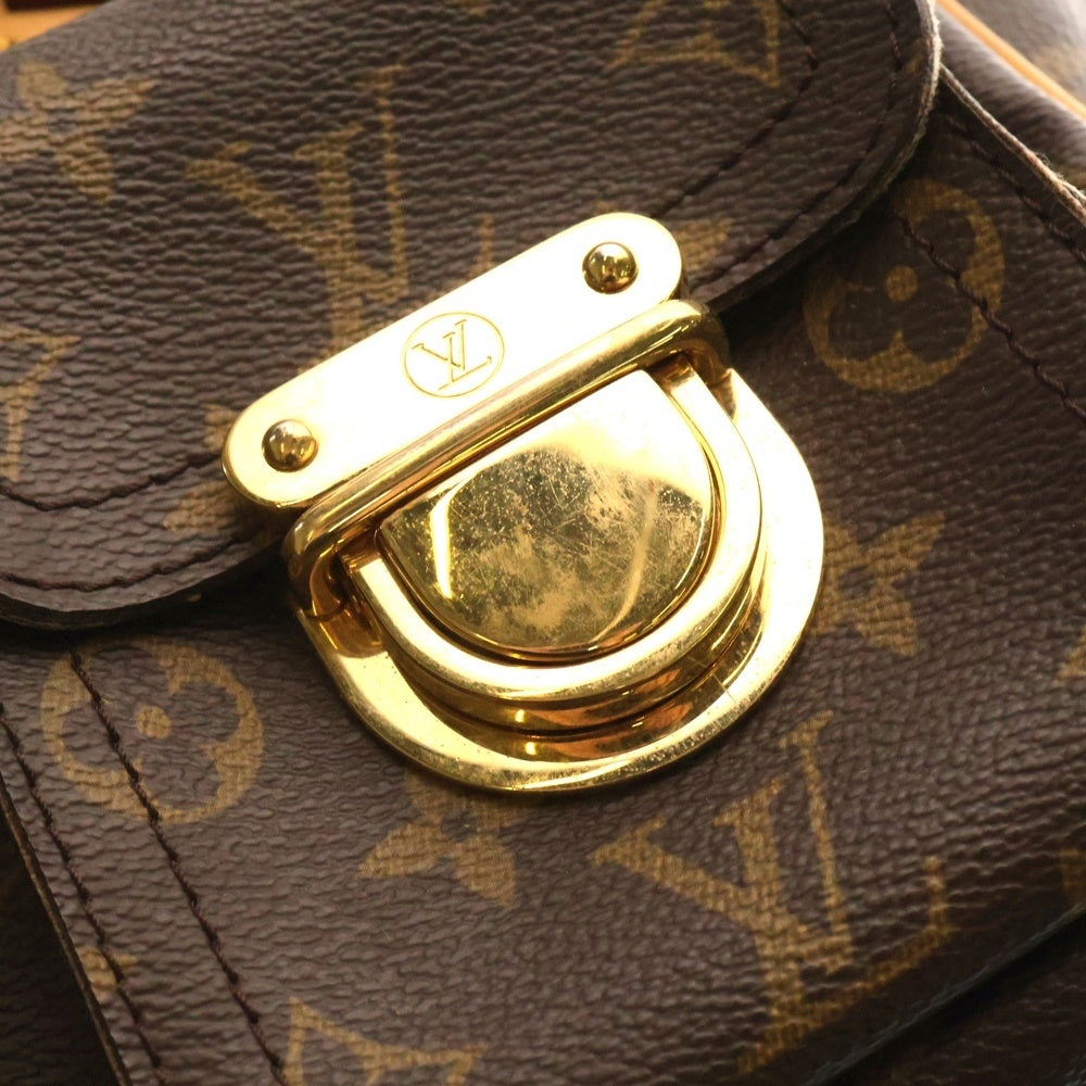 LOUIS VUITTON(ルイヴィトン) モノグラム マンハッタンPM ハンドバッグ ブラウン ゴールド金具 レザー×PVC M40026