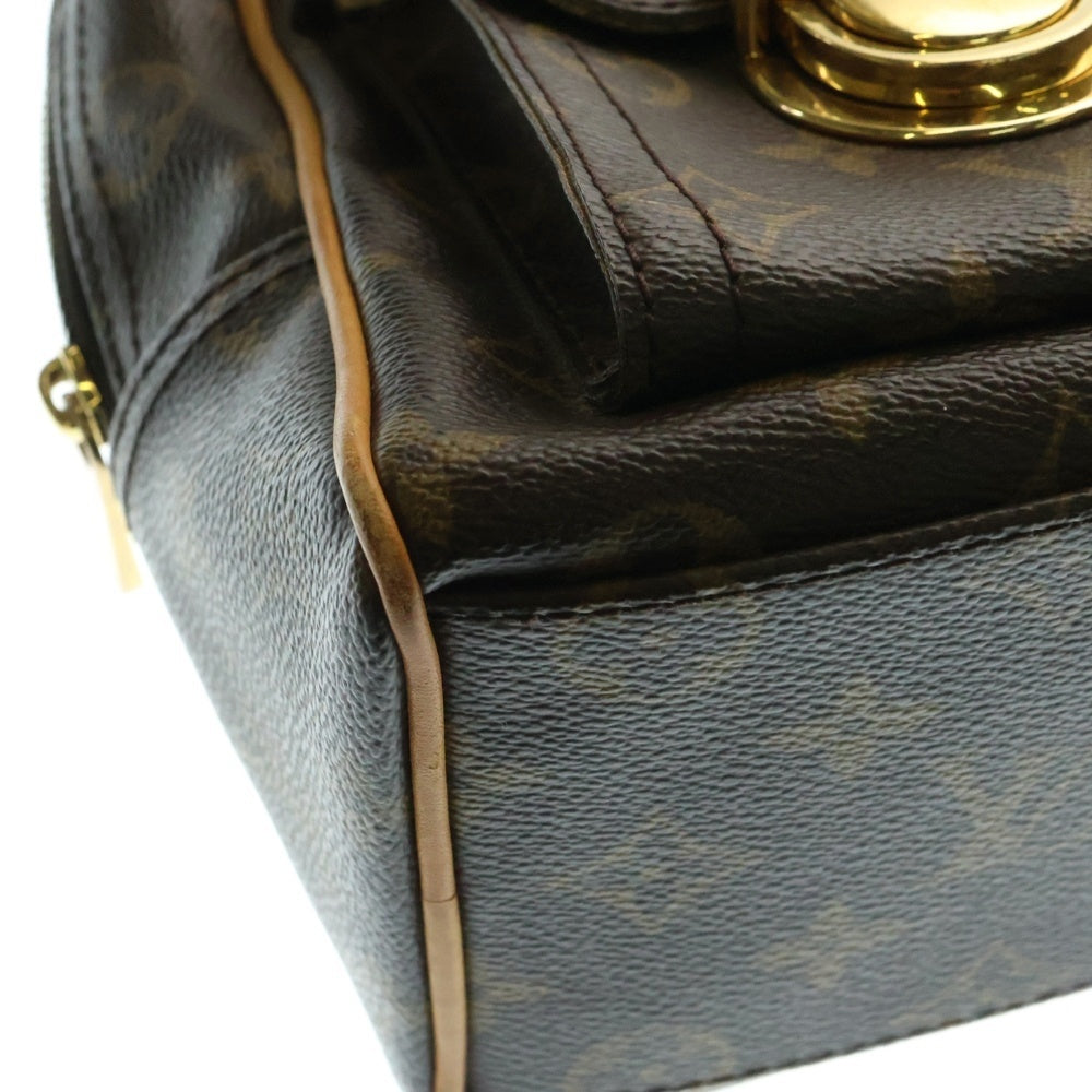 LOUIS VUITTON(ルイヴィトン) モノグラム マンハッタンPM ハンドバッグ ブラウン ゴールド金具 レザー×PVC M40026
