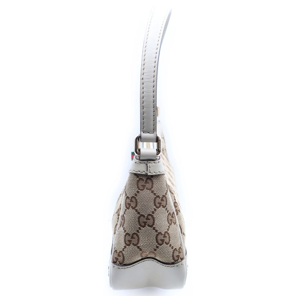 GUCCI(グッチ) GGキャンバス ハンドバッグ ワンショルダーバッグ ミニバッグ ホワイト×ベージュ ゴールド金具 キャンバス×レザー 269893