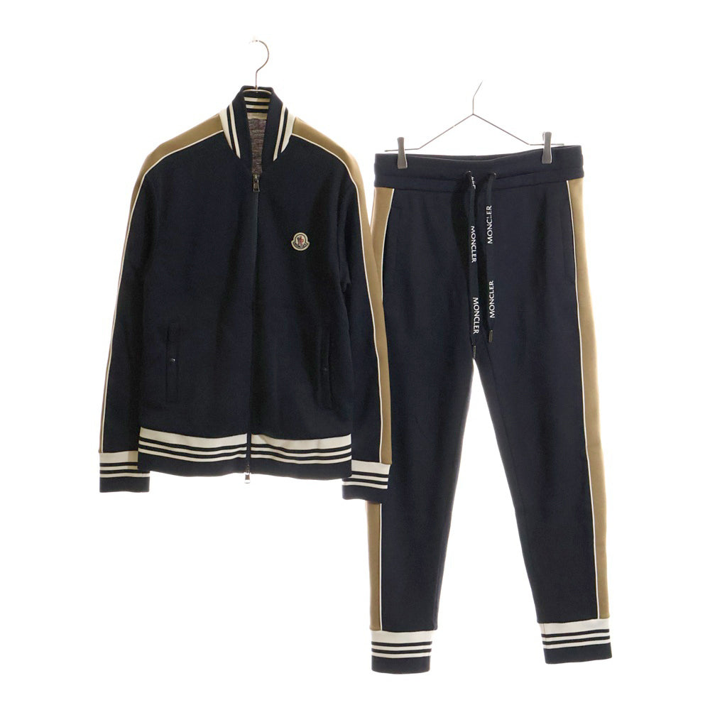 MONCLER(モンクレール) 21AW セットアップジャージ ワッペンロゴ サイドライン ジップアップ トラックジャケット ロゴプリント スウェット ジョガーパンツ G20918G00001 899F6