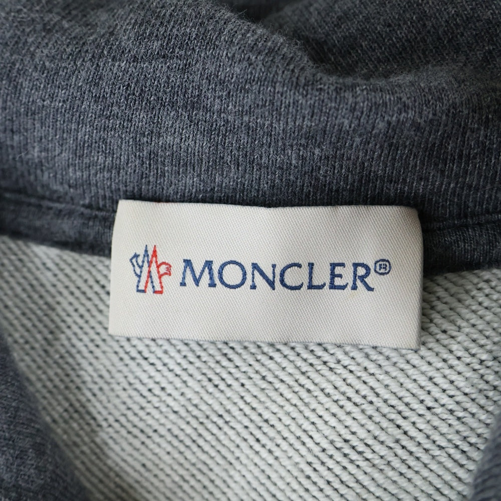 MONCLER(モンクレール) 20AW フロント ビッグロゴ刺繍 プルオーバースウェットパーカー フーディー グレー F20918G74610 80985