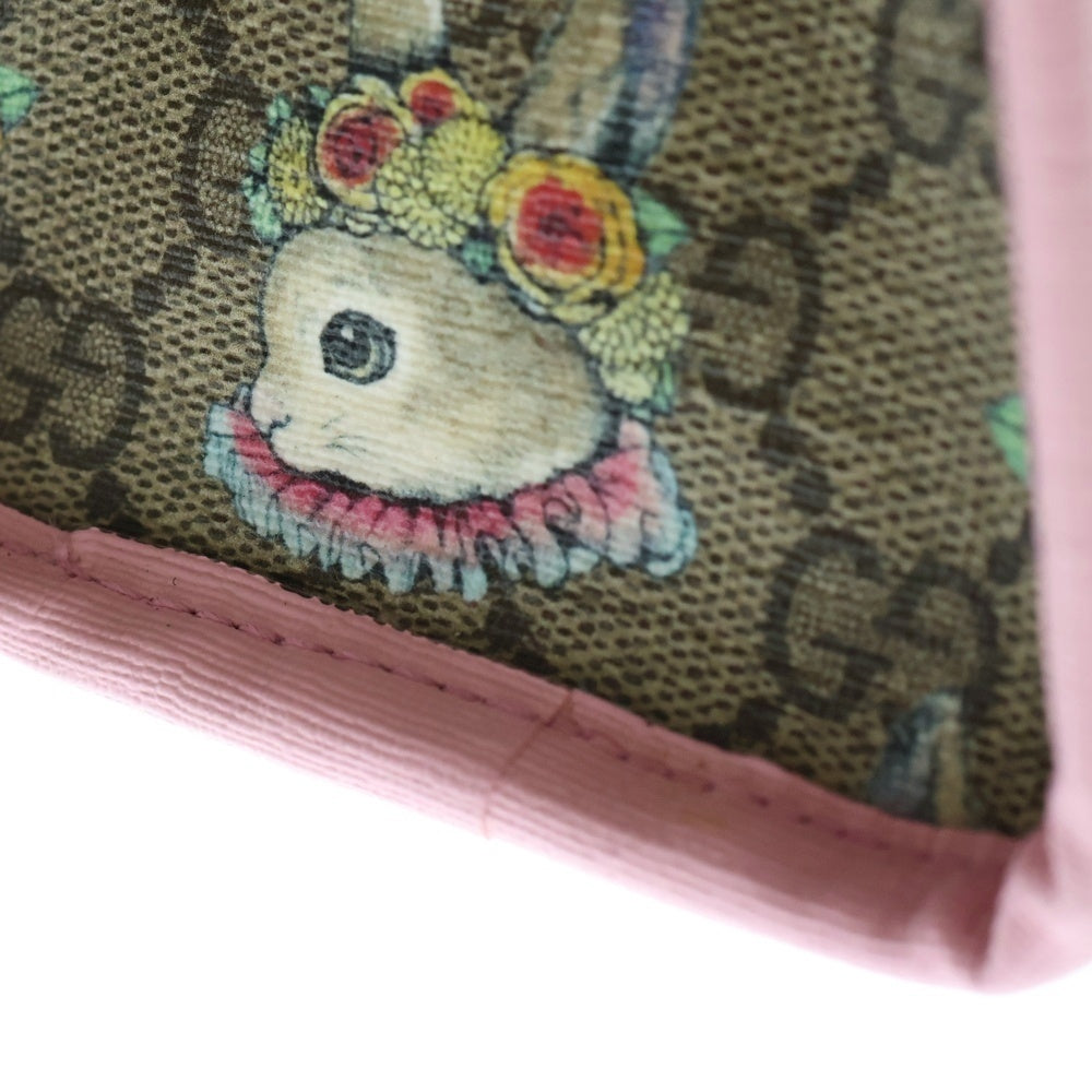 GUCCI(グッチ) GGスプリーム ヒグチユウコ チルドレンズ 2wayハンドバッグ ショルダーバッグ トートバッグ ベージュ×ピンク レザー×PVC シルバー金具
