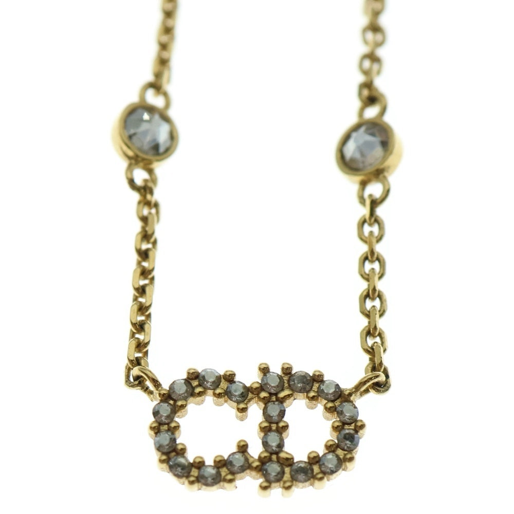 Christian Dior(クリスチャンディオール) CDロゴ フェイクパール ネックレス ゴールド GP