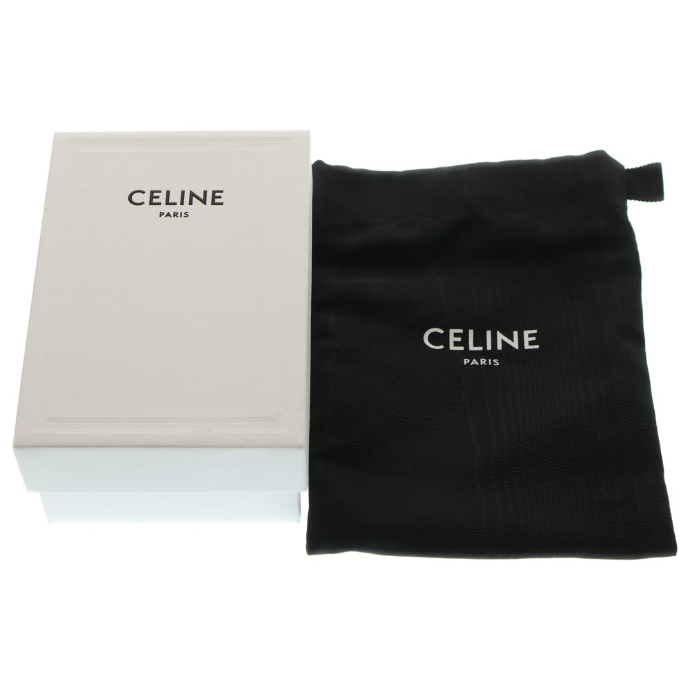 CELINE(セリーヌ) トリオンフ スモールフラップウォレット カーフスキン レザー二つ折り財布 ブラック