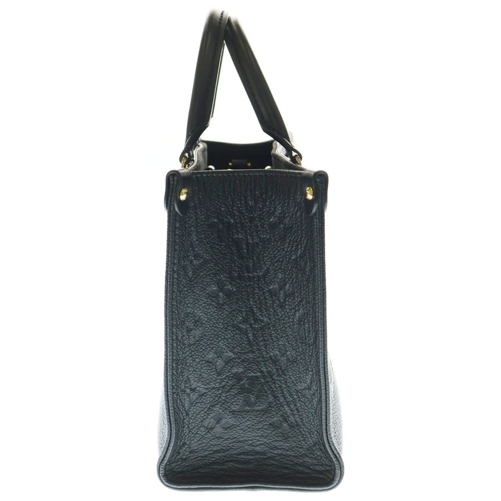 LOUIS VUITTON(ルイヴィトン) オンザゴーPM モノグラム アンプラント ノワール エンボスレザー 2WAY ハンド ショルダー トートバッグ ゴールド金具 ブラック M45653