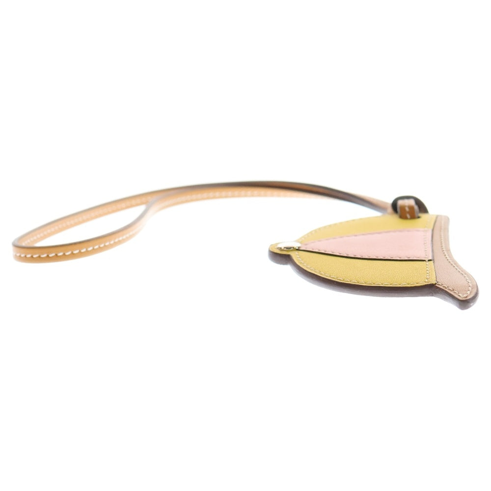 HERMES(エルメス) パドックボンベイ バッグチャーム ブラウン×イエロー×ピンク レザー