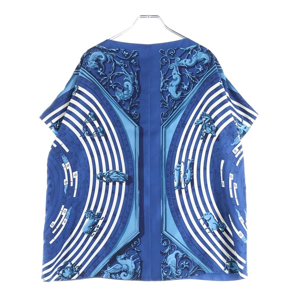 HERMES(エルメス) 星座柄 シルク スカーフ 半袖カットソー ブルー レディース