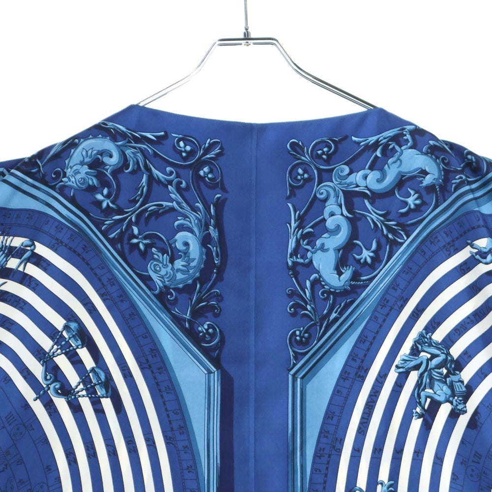 HERMES(エルメス) 星座柄 シルク スカーフ 半袖カットソー ブルー レディース