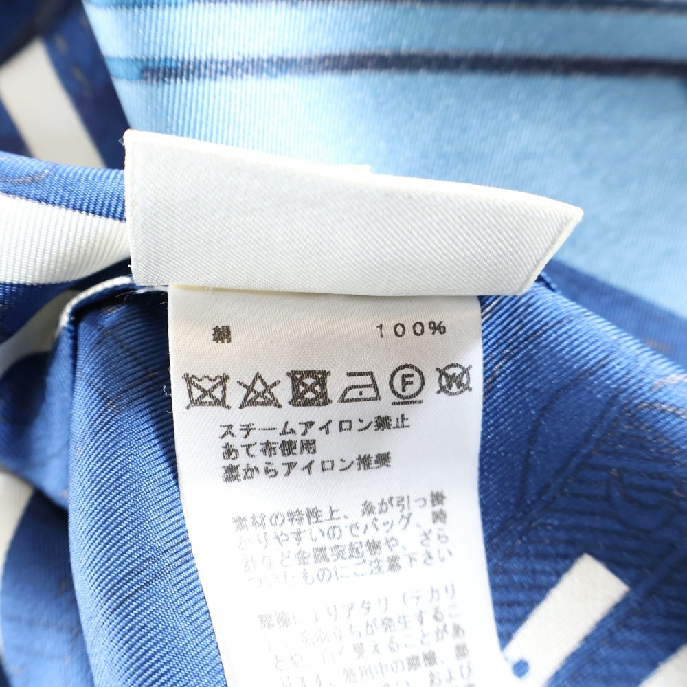 HERMES(エルメス) 星座柄 シルク スカーフ 半袖カットソー ブルー レディース