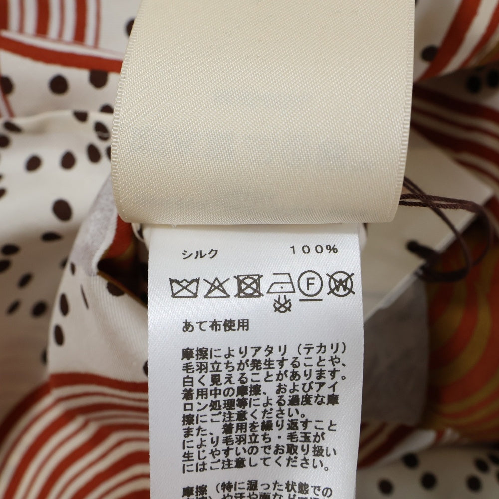 HERMES(エルメス) ガルド ローブ ポップ 馬 総柄プリント シルク スカーフ ノースリーブ ミディアムワンピース カットソー ブラウン レディース 5E0649DL