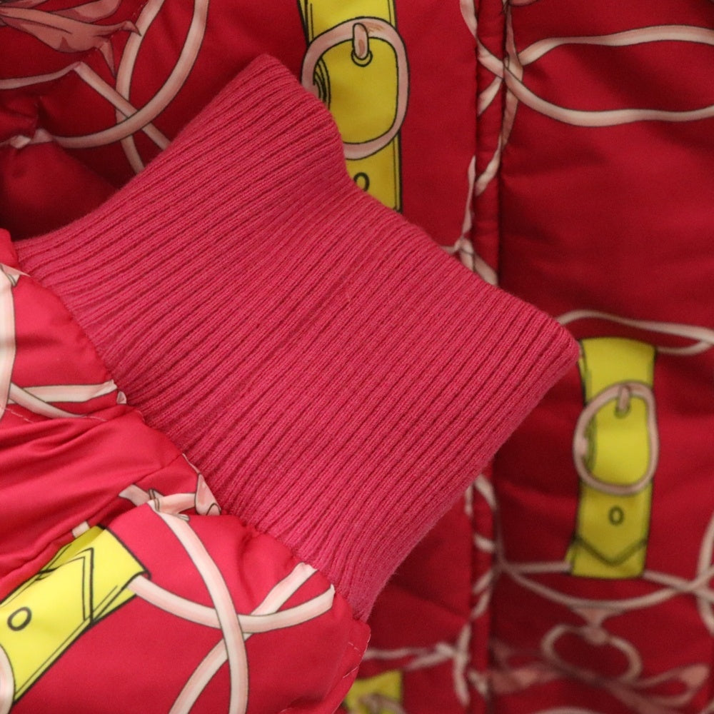 HERMES(エルメス) ROSE FLASH ローズフラッシュ リバーシブル セリエボタン リボン ドット 総柄プリント キルティング ダウンジャケット ピンク レディース 2H0153D55740