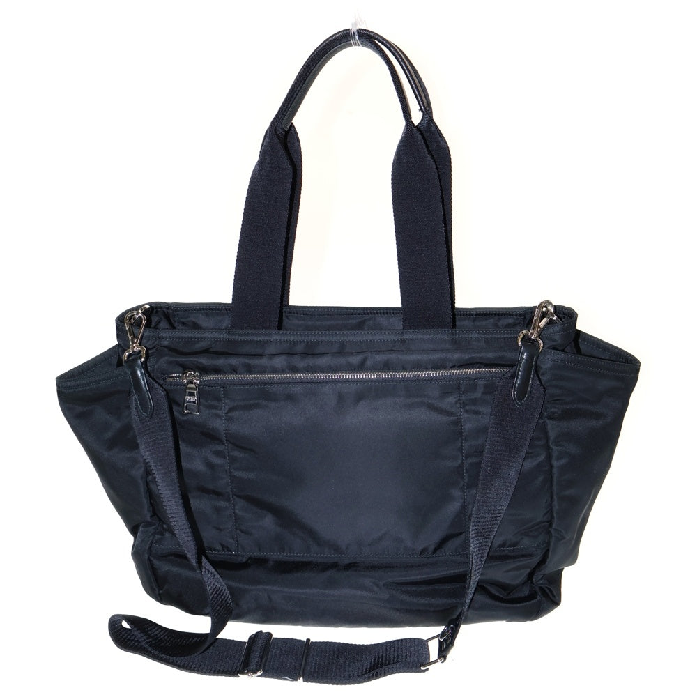 PRADA(プラダ) トライアングルロゴ マザーズバッグ ハンドバッグ ボストンバッグ シルバー金具 ナイロン ブラック 1BG102
