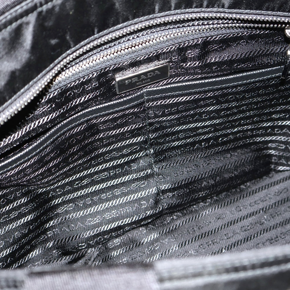 PRADA(プラダ) トライアングルロゴ マザーズバッグ ハンドバッグ ボストンバッグ シルバー金具 ナイロン ブラック 1BG102