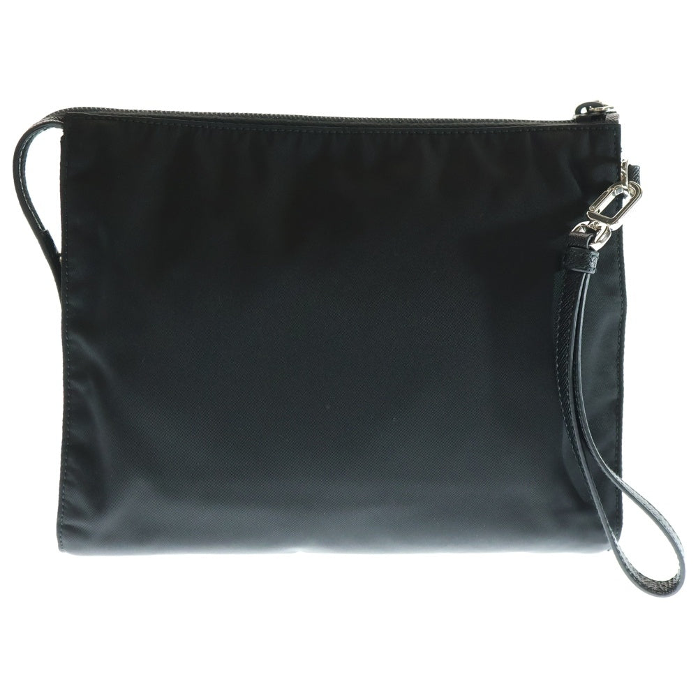 PRADA(プラダ) クラッチバッグ セカンドバッグ ポーチ ブラック テスート ブラック シルバー金具 2NE789
