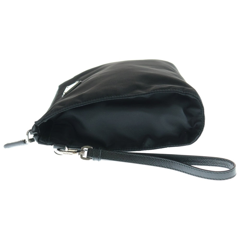 PRADA(プラダ) クラッチバッグ セカンドバッグ ポーチ ブラック テスート ブラック シルバー金具 2NE789