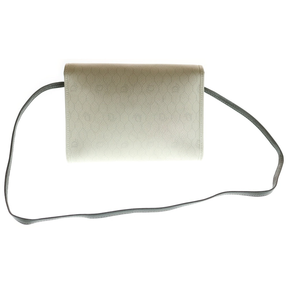 Christian Dior(クリスチャンディオール) ハニカム柄 ショルダーバッグ ミニバッグ ホワイト×グレー レザー×PVC ゴールド金具