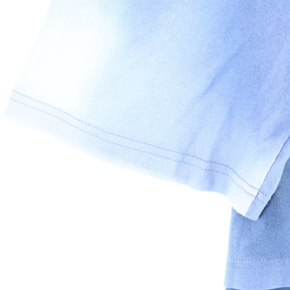 CHANEL(シャネル) ココマーク ロゴプリント ラメ グラデーション アシンメトリー レイヤード 半袖Tシャツ カットソー ブルー レディース P58611V44712