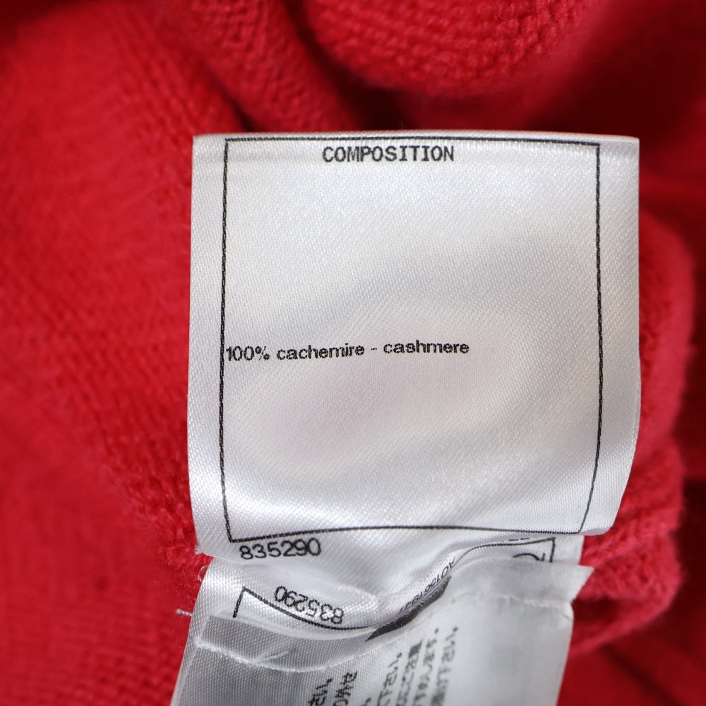 CHANEL(シャネル) ココマーク ナンバリング ジャガード Vネック カシミヤ プルオーバー 長袖 ニット セーター レッド/ピンク レディース P61035K46366