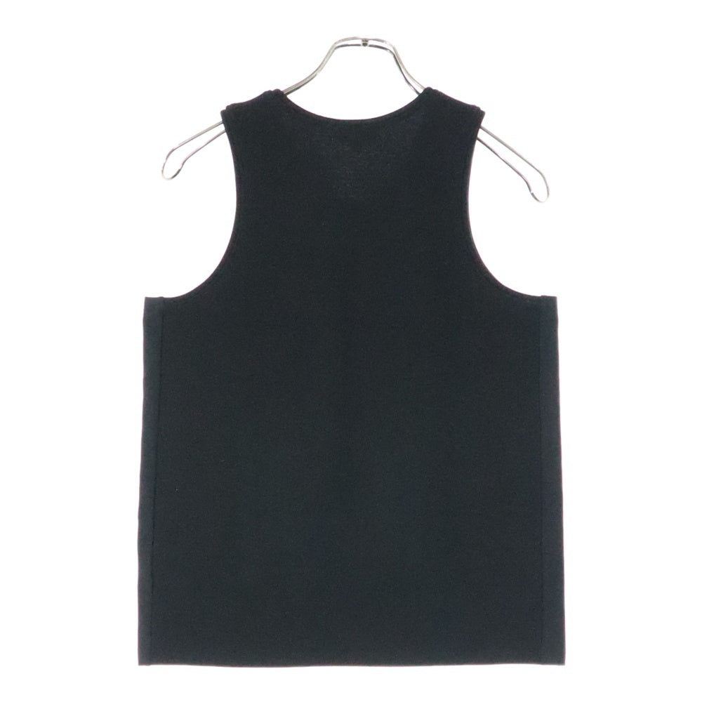 CHANEL(シャネル) ココマーク フリル ウール クルーネック ノースリーブ タンクトップ カットソー ブラウン レディース P64484V21533