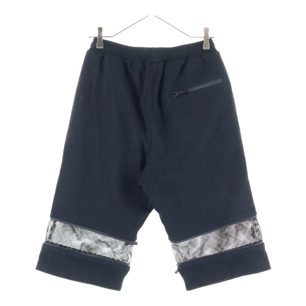 FENDI(フェンディ) 21SS ズッカ柄 メッシュ切り替え スウェット ショート ハーフパンツ ショーツ ブラック/ブラウン FAB564 AD3D