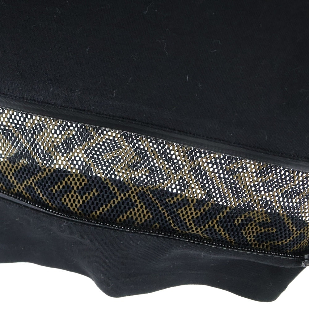 FENDI(フェンディ) 21SS ズッカ柄 メッシュ切り替え スウェット ショート ハーフパンツ ショーツ ブラック/ブラウン FAB564 AD3D