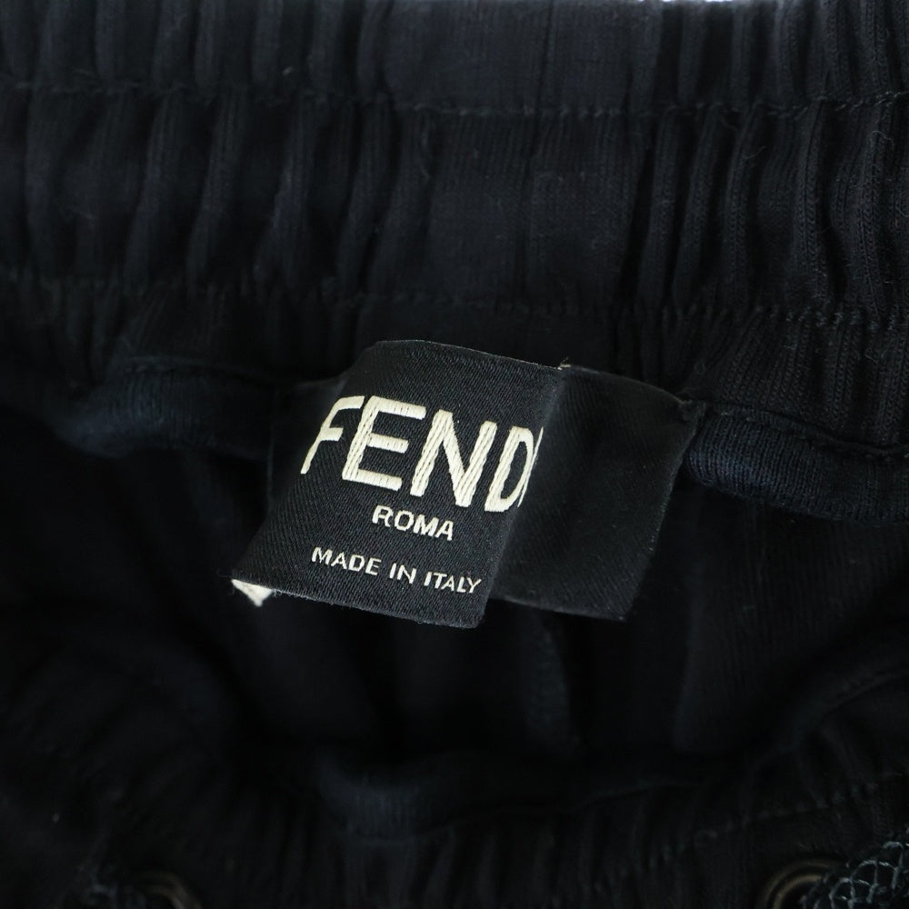 FENDI(フェンディ) 21SS ズッカ柄 メッシュ切り替え スウェット ショート ハーフパンツ ショーツ ブラック/ブラウン FAB564 AD3D