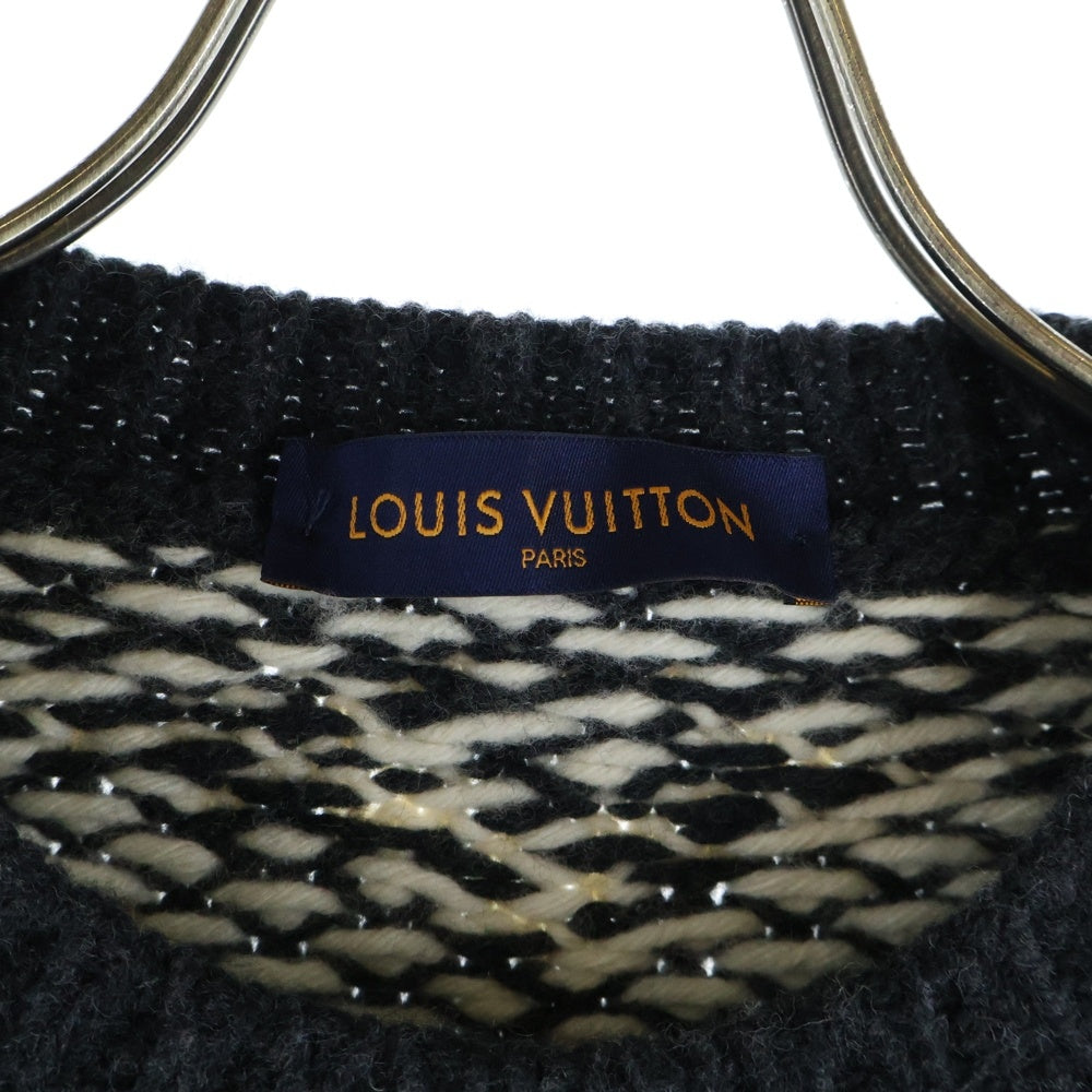 LOUIS VUITTON(ルイヴィトン) 20AW ディストーテッドモノグラム ニットセーター ブラック RM202 TPA HJN85W