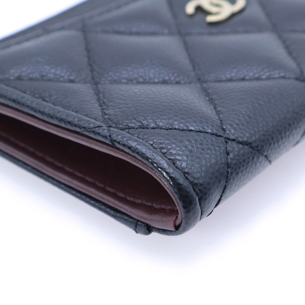 CHANEL(シャネル) マトラッセ フラグメントケース コインパース 小銭入れ ブラック キャビアスキン ゴールド金具 AP3179