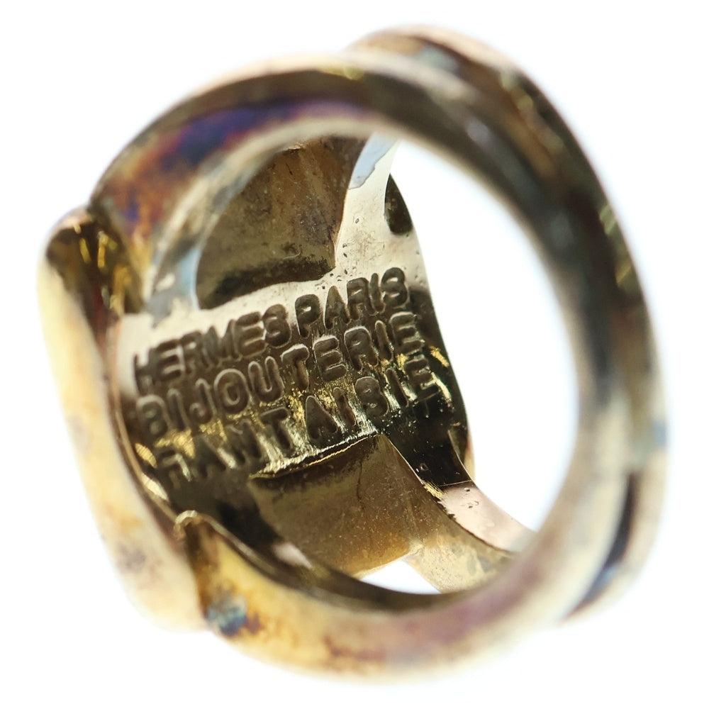 HERMES(エルメス) コロゾ リング 指輪 ゴールド×ブラウン×ホワイト GP