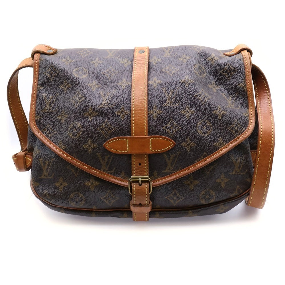 LOUIS VUITTON(ルイヴィトン) モノグラム ソミュール30 ショルダーバッグ ブラウン レザー×PVC M42256 ゴールド金具