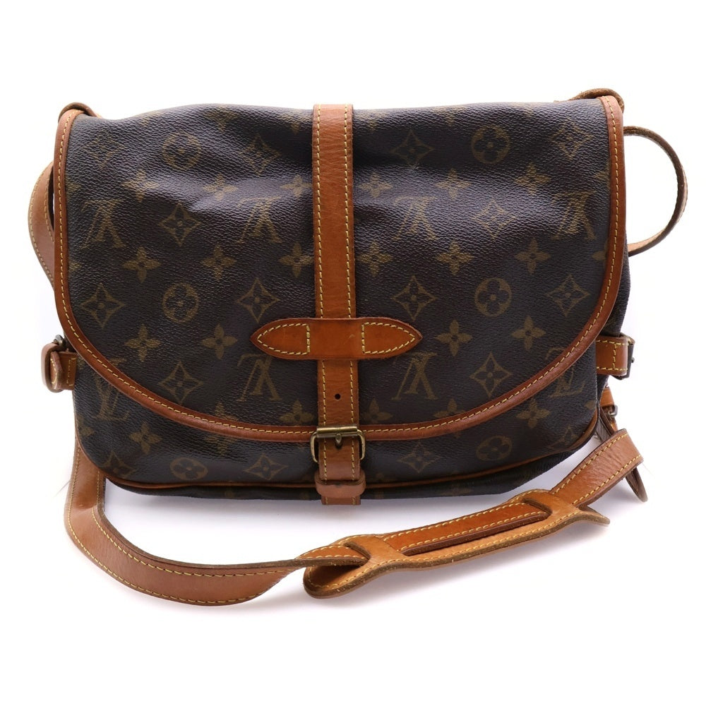 LOUIS VUITTON(ルイヴィトン) モノグラム ソミュール30 ショルダーバッグ ブラウン レザー×PVC M42256 ゴールド金具