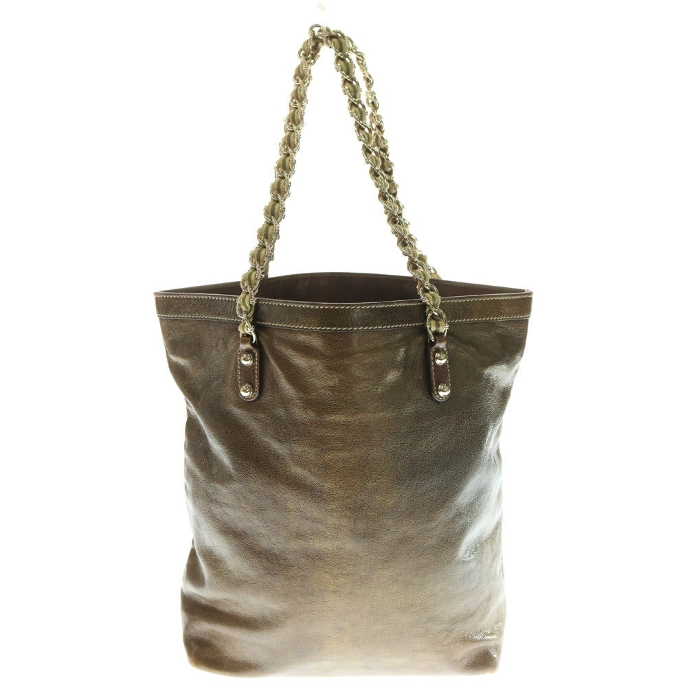 GUCCI(グッチ) ホースビット チェーントートバッグ ハンドバッグ ブラウン レザー 154980 ゴールド金具