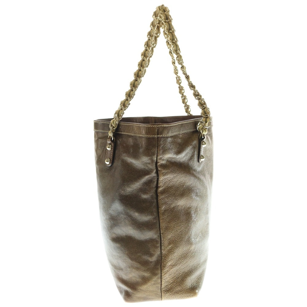 GUCCI(グッチ) ホースビット チェーントートバッグ ハンドバッグ ブラウン レザー 154980 ゴールド金具