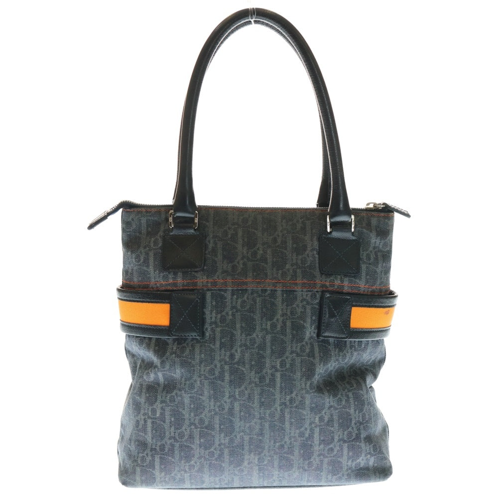 DIOR(ディオール) フライトライン トートバッグ ハンドバッグ ネイビー×オレンジ キャンバス×レザー 01-ru-1005