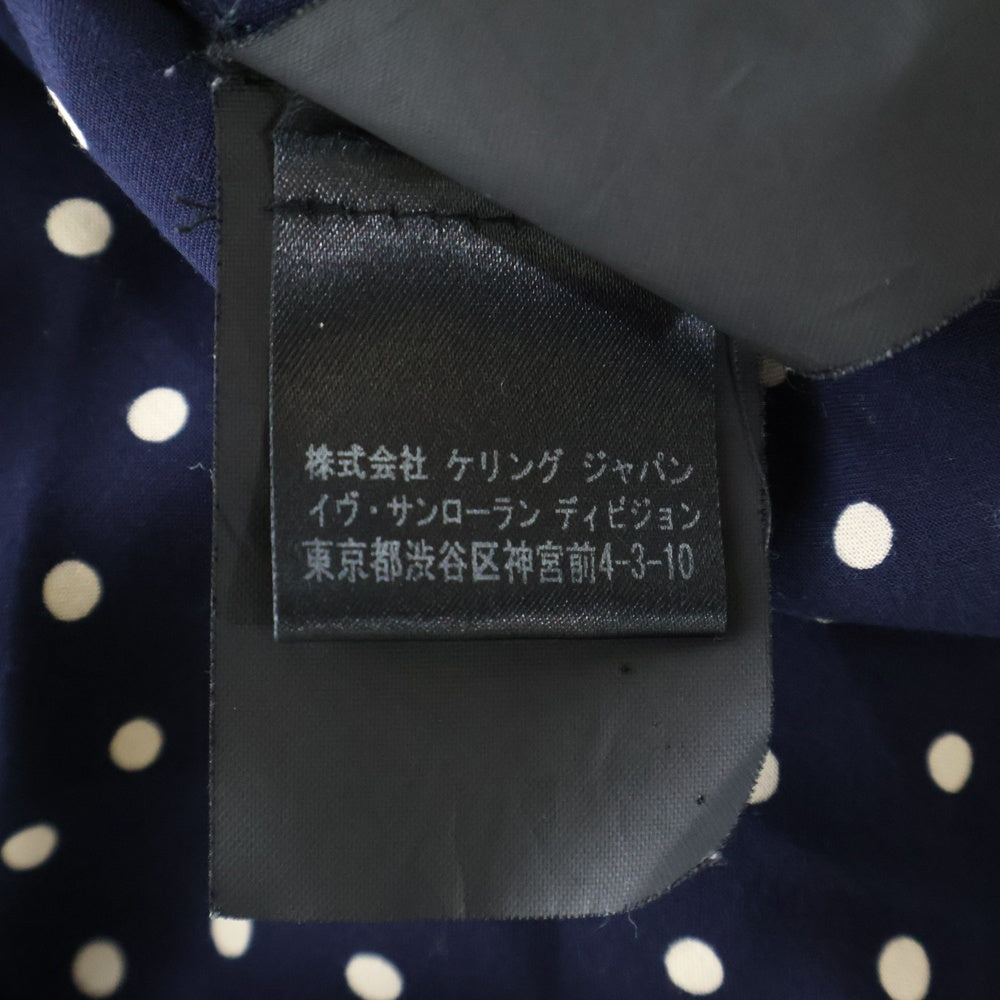 SAINT LAURENT PARIS(サンローランパリ) 16SS ポルカドット長袖シャツ ネイビー 376916