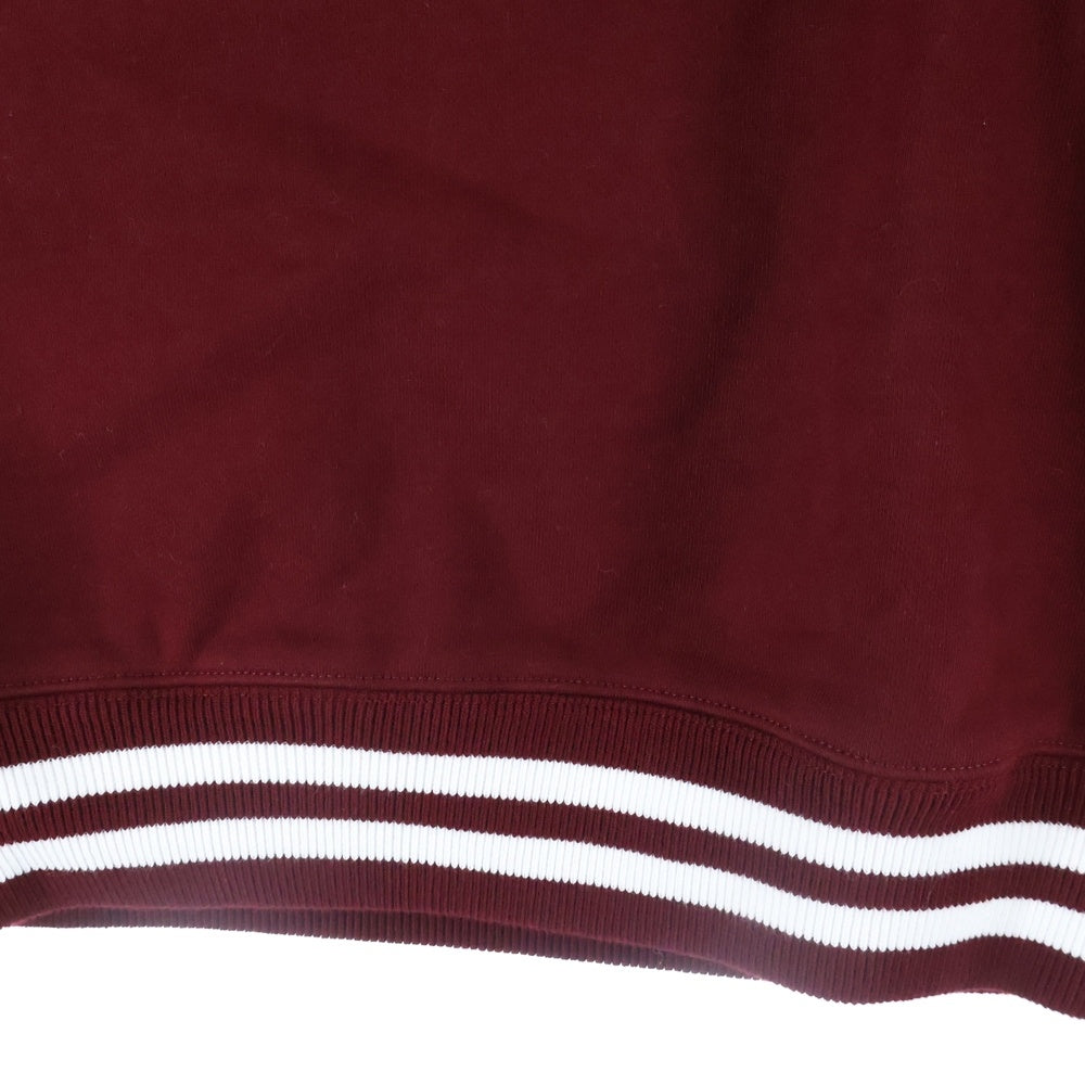 GUCCI(グッチ) インターロッキングG ワッペンロゴ クルーネック ラグランスリーブ プルオーバースウェットトレーナー バーガンディー 795513