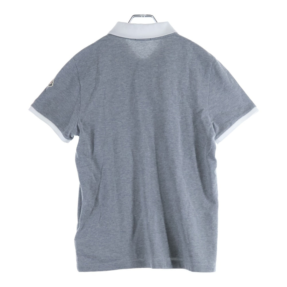 MONCLER(モンクレール) 17SS ワッペンロゴ コットン 半袖ポロシャツ グレー/ホワイト C10918309850 84556