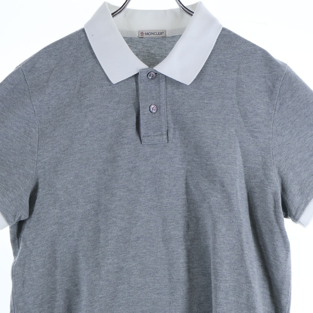 MONCLER(モンクレール) 17SS ワッペンロゴ コットン 半袖ポロシャツ グレー/ホワイト C10918309850 84556
