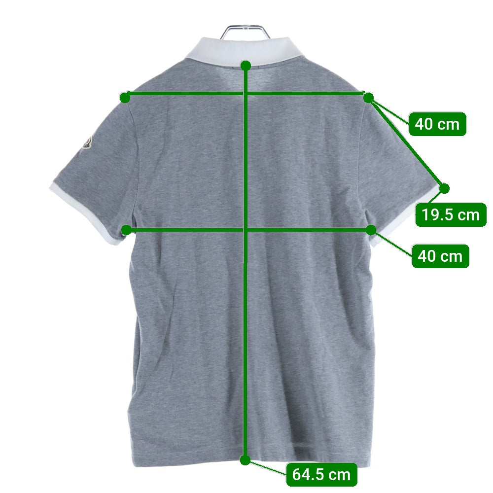 MONCLER(モンクレール) 17SS ワッペンロゴ コットン 半袖ポロシャツ グレー/ホワイト C10918309850 84556