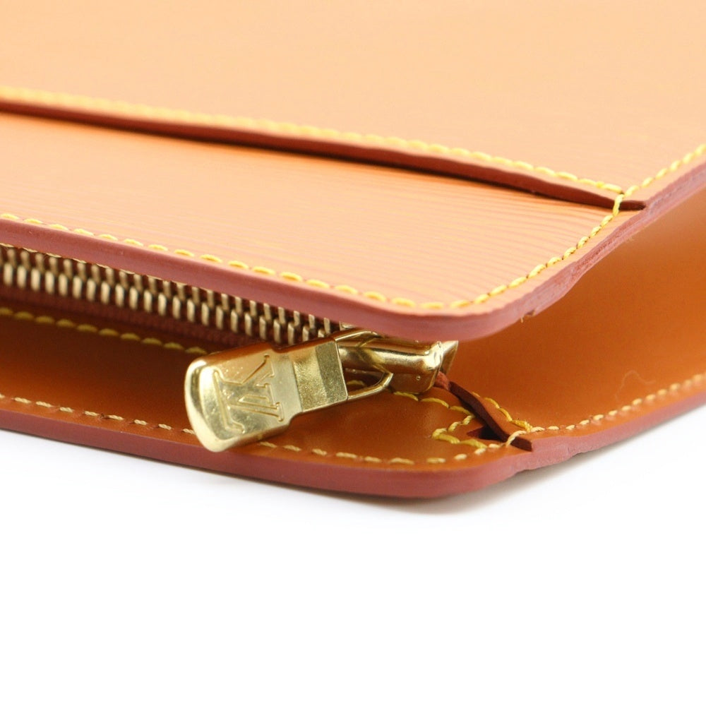 LOUIS VUITTON(ルイヴィトン) エピ ポシェットオム クラッチバッグ セカンドバッグ ケース ポーチ オレンジブラウン ジパングゴールド M52528 ゴールド金具