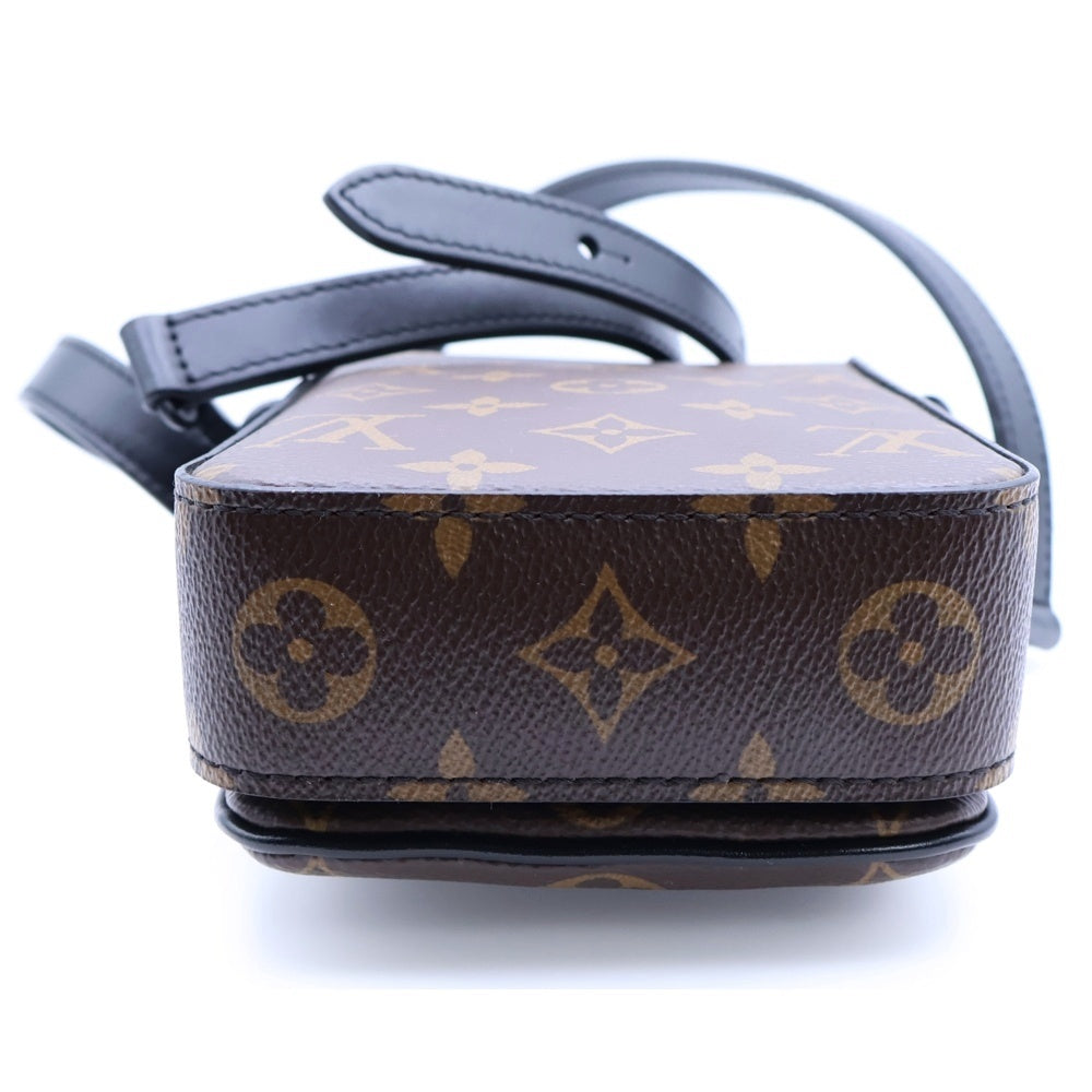 LOUIS VUITTON(ルイヴィトン) モノグラムマカサ Sロック ヴェルティカル・ウェアラブル ウォレット ショルダーバッグ ミニバッグ ブラウン PVC×レザー M81522 ブラック金具 レディース