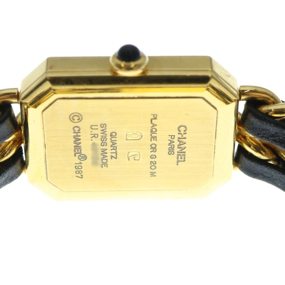 CHANEL(シャネル) プルミエールM 黒文字盤 GP×革/QZ H0001 腕時計 レディース