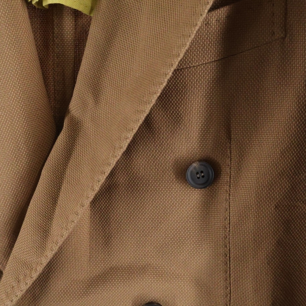 STILE LATINO(スティレラティーノ) コットン ダブルブレスト ピークドラペル テーラードジャケット ブラウン GULEO659