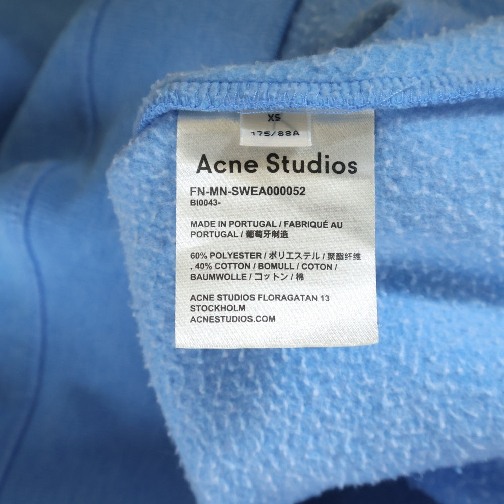 Acne Studios(アクネ ストゥディオズ) 19AW ビデオ ロゴ グラフィックプリント カットオフ クルーネック ラグランスリーブ プルオーバースウェット トレーナー ライトブルー FN-MN-SWEA000052
