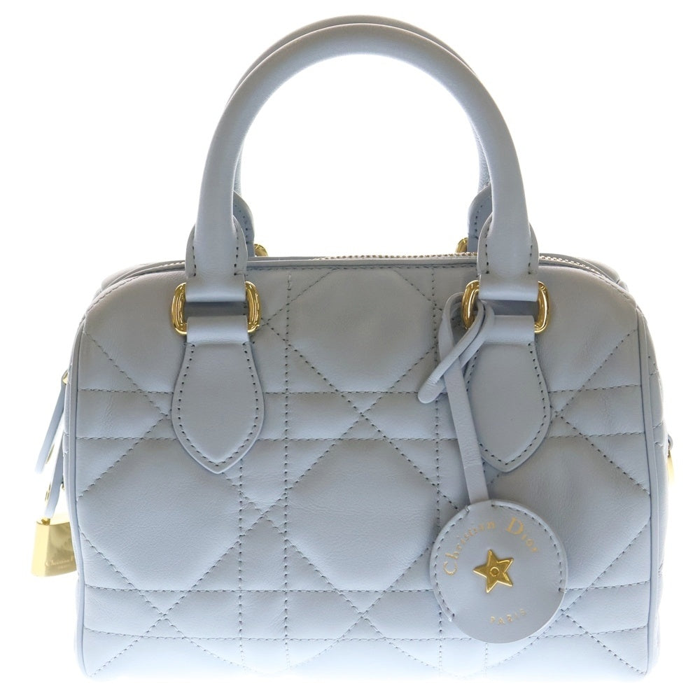 Christian Dior(クリスチャンディオール) カナージュ グルーヴ20 ハンドバッグ ブルー レザー ショルダーバッグ レディース