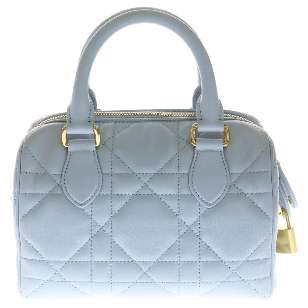 Christian Dior(クリスチャンディオール) カナージュ グルーヴ20 ハンドバッグ ブルー レザー ショルダーバッグ レディース